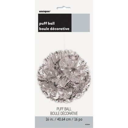 Silver Foil Puff Decor 16" - SKU:62904 - UPC:011179629046 - Party Expo
