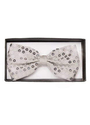 Silver Sequin Bow Tie - SKU:29815 OS - UPC:843248131811 - Party Expo