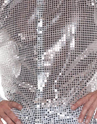 Silver Sequin Shirt (X-Large) - SKU:29182XL - UPC:843248119802 - Party Expo