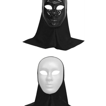 Sinister Mask with Hood White - SKU:61847-W - UPC:8712364010381 - Party Expo