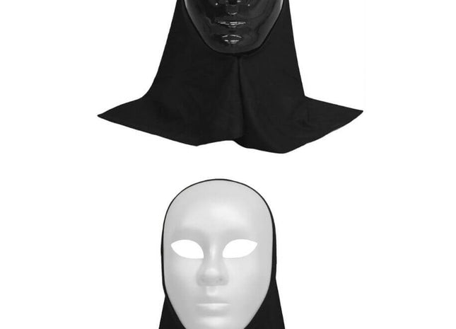 Sinister Mask with Hood White - SKU:61847-W - UPC:8712364010381 - Party Expo