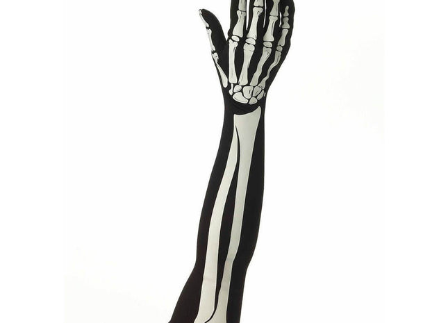 Skeleton Long Gloves - SKU:73573 - UPC:721773735738 - Party Expo