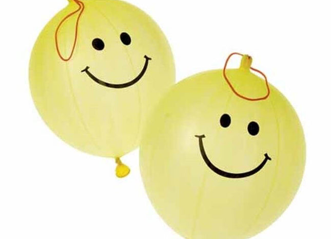 Smiley Face Punch Ball Latex Balloons (1ct) - SKU:GS707 - UPC:049392274408 - Party Expo