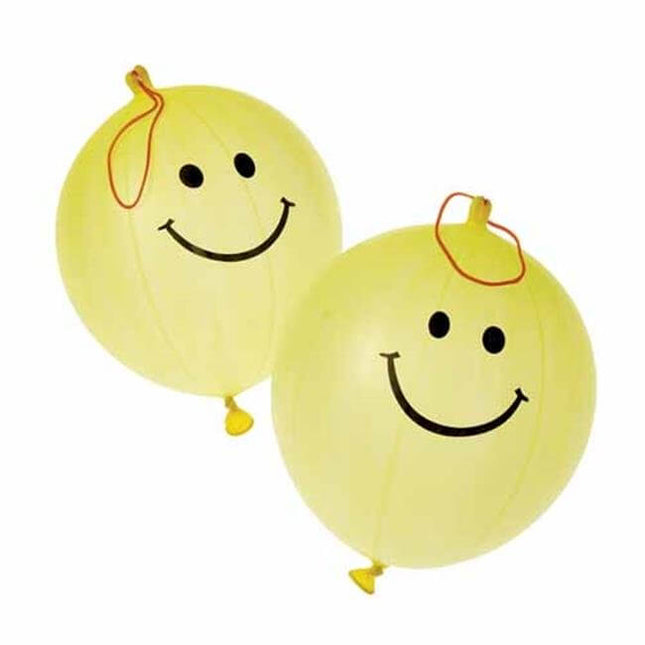 Smiley Face Punch Ball Latex Balloons (1ct) - SKU:GS707 - UPC:049392274408 - Party Expo