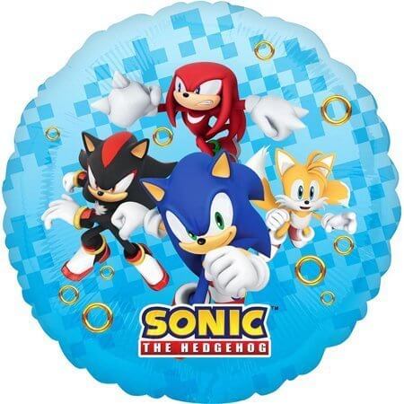 Sonic the Hedgehog - 18" Blue Mylar Balloon #444 - SKU:112135 - UPC:026635445214 - Party Expo