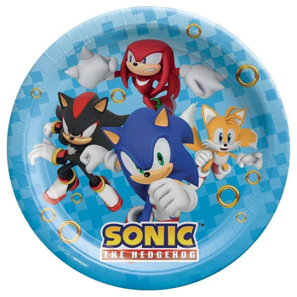 Sonic the Hedgehog - 9" Paper Dinner Plates (8ct) - SKU:552837 - UPC:192937331095 - Party Expo