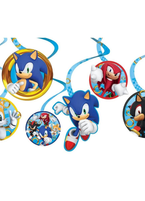 Sonic the Hedgehog - Spiral Decorations - SKU:671330 - UPC:192937331156 - Party Expo