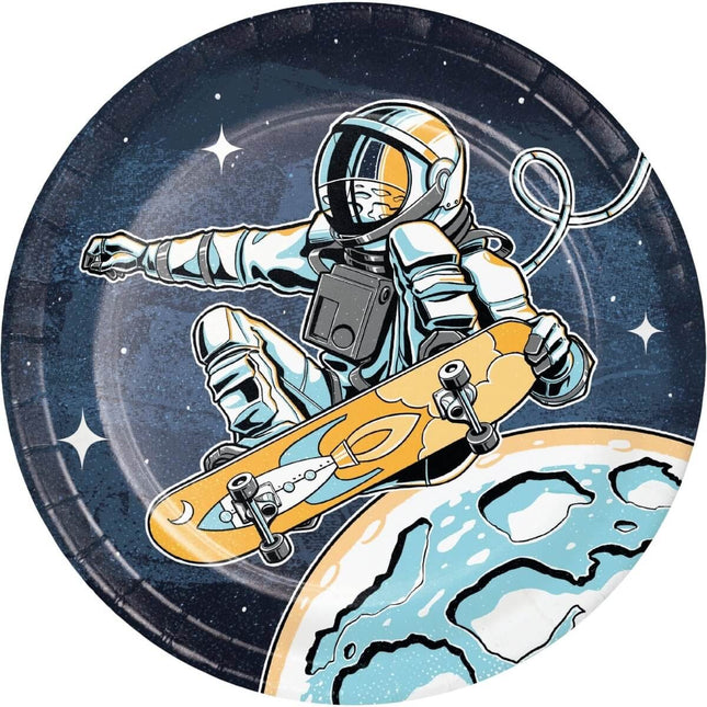 Space Skater - 7" Dessert Plates (8ct) - SKU:360391 - UPC:039938908911 - Party Expo