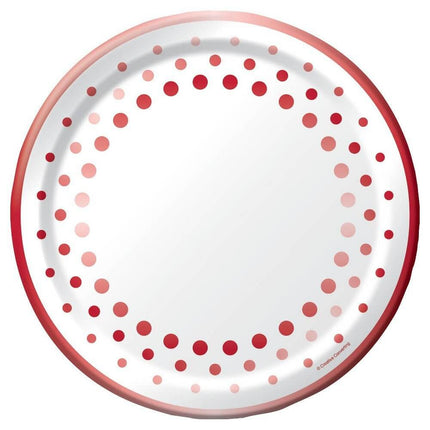 Sparkle & Shine - Banquet Foil Plates - Ruby (8ct) - SKU:317994 - UPC:039938337780 - Party Expo