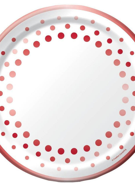 Sparkle & Shine - Banquet Foil Plates - Ruby (8ct) - SKU:317994 - UPC:039938337780 - Party Expo