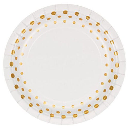 Sparkle & Shine Gold 7" Foil Plates - SKU:317840 - UPC:039938334833 - Party Expo