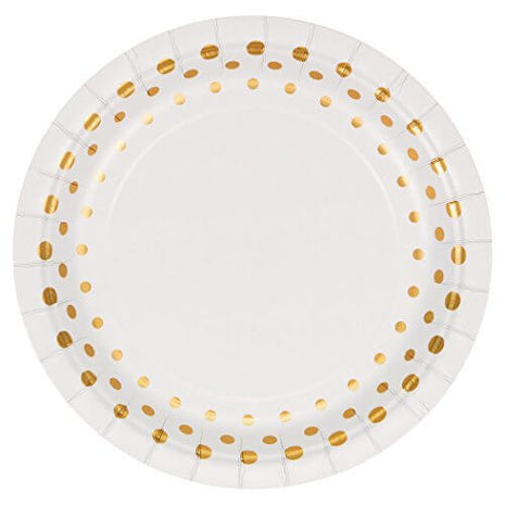 Sparkle & Shine Gold 7" Foil Plates - SKU:317840 - UPC:039938334833 - Party Expo