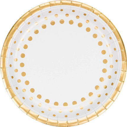 Sparkle & Shine Gold 9" Foil Plates - SKU:317839 - UPC:039938334826 - Party Expo