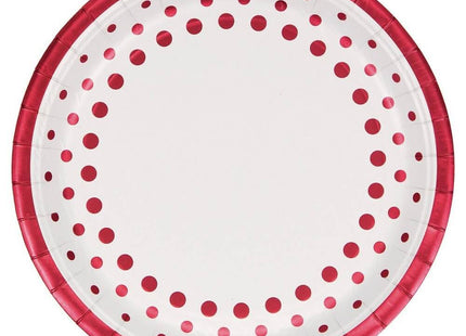 Sparkle & Shine Ruby 9" Foil Plates - SKU:317853 - UPC:039938334963 - Party Expo