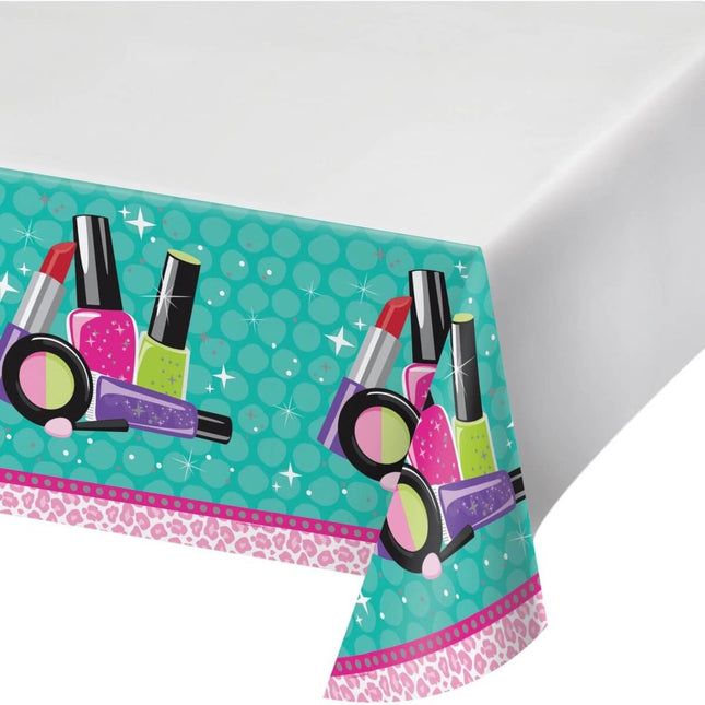 Sparkle Spa Party Plastic Table Cover 54 x 102 - SKU:317714 - UPC:039938332860 - Party Expo