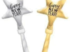 Sparkling New Year Star Clapper - Black & Silver - SKU:62575 - UPC:011179625758 - Party Expo