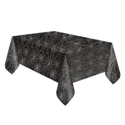 Spider Web Halloween Plastic Tablecover -108" x 54" - SKU:51003 - UPC:011179510030 - Party Expo