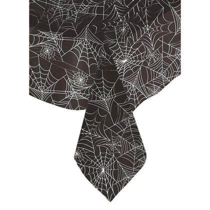 Spider Web Halloween Plastic Tablecover -108" x 54" - SKU:51003 - UPC:011179510030 - Party Expo