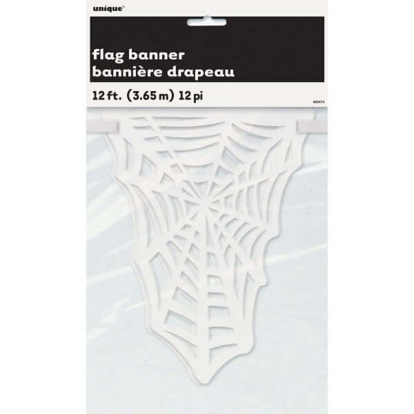 Spider Web Paper Die Cut Flag Banner - SKU:63474 - UPC:011179634743 - Party Expo