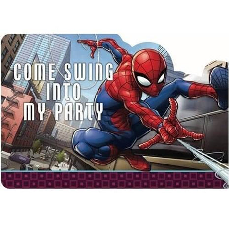 Spiderman - Birthday Party Invitations - SKU:491860 - UPC:013051757366 - Party Expo