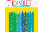 Spiral Birthday Candles - Blue & Green (10ct) - SKU:93411 - UPC:011179934119 - Party Expo