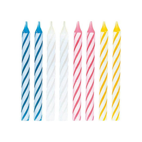Spiral Birthday Candles - Multicolor (24ct) - SKU:1905MC - UPC:011179190539 - Party Expo