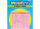 Spiral Birthday Candles - Pink (24ct) - SKU:1905PC - UPC:011179190546 - Party Expo