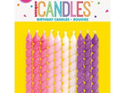 Spiral Birthday Candles - Pink & Purple (10ct) - SKU:93410 - UPC:011179934102 - Party Expo