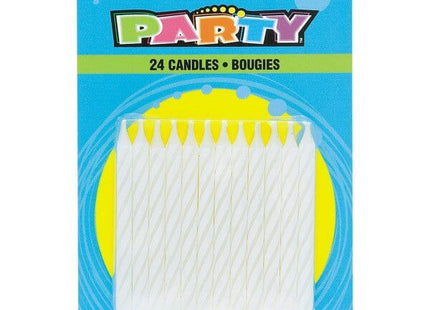Spiral Birthday Candles - White (24ct) - SKU:1905WC - UPC:011179190560 - Party Expo