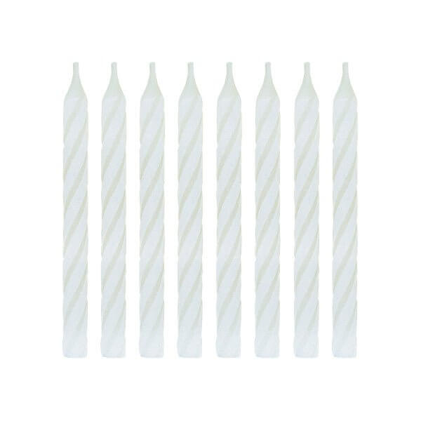 Spiral Birthday Candles - White (24ct) - SKU:1905WC - UPC:011179190560 - Party Expo