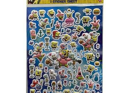 SpongeBob Raised Stickers - SKU:712294SB - UPC:191537122942 - Party Expo