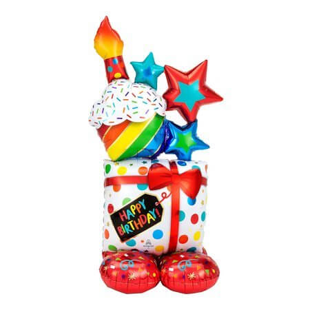 Stacked Birthday Icons Airloonz Balloon - SKU:A4-2450 - UPC:026635424509 - Party Expo