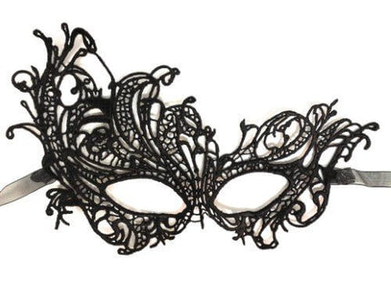 Star Power Sultry Venetian Lace Eye Embroidery Half Mask - Black - SKU:GP-0295 - UPC:099996042101 - Party Expo