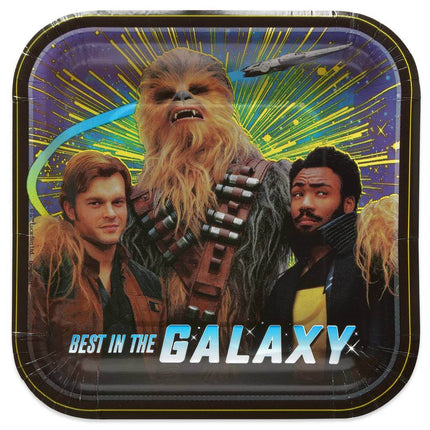 Star Wars - 7" Hans Solo Square Paper Party Plates (8ct) - SKU:541994 - UPC:013051832360 - Party Expo
