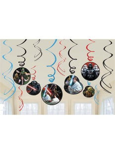 Star Wars Classic Easy Hanging Swirl Decorations - SKU:671753 - UPC:013051726973 - Party Expo