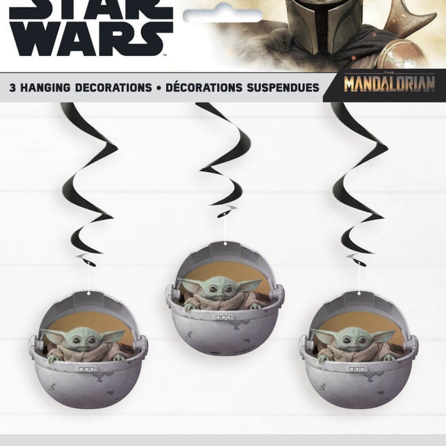 Star Wars - Mandalorian Hanging Decorations (3ct) - SKU:78329 - UPC:011179783298 - Party Expo