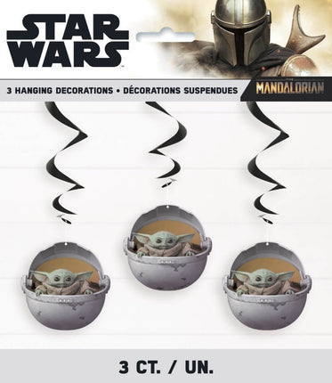 Star Wars - Mandalorian Hanging Decorations (3ct) - SKU:78329 - UPC:011179783298 - Party Expo