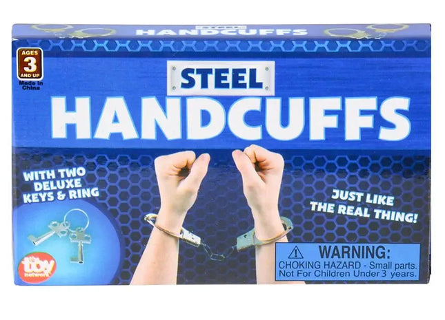 Steel Handcuffs with Keys - SKU:CA- HANDC - UPC:097138612724 - Party Expo
