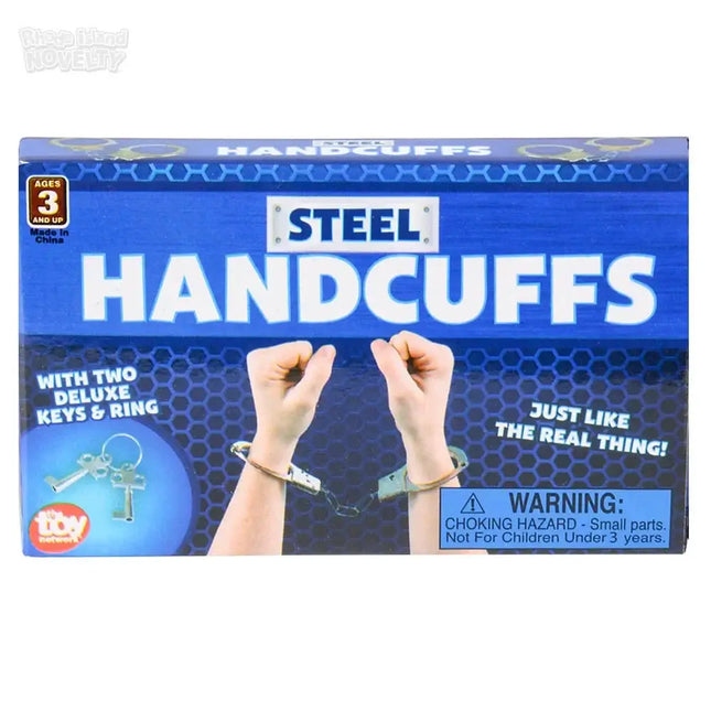 Steel Handcuffs with Keys - SKU:CA- HANDC - UPC:097138612724 - Party Expo