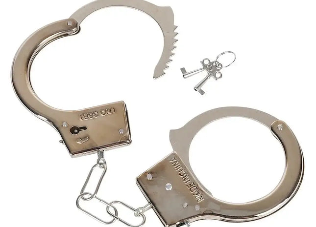 Steel Handcuffs with Keys - SKU:CA- HANDC - UPC:097138612724 - Party Expo