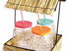 Straw Hut with 4 Glasses - SKU:F81670* - UPC:721773816703 - Party Expo