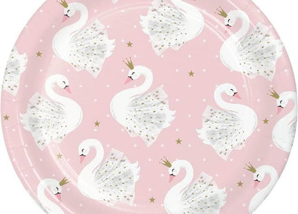 Stylish Swan Party - 7" Dessert Plates (8ct) - SKU:343838 - UPC:039938679866 - Party Expo
