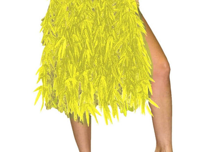 Summer Fabric Leaf Luau Party Hula Skirt - Yellow (26L) - SKU:270808 - UPC:753182708089 - Party Expo