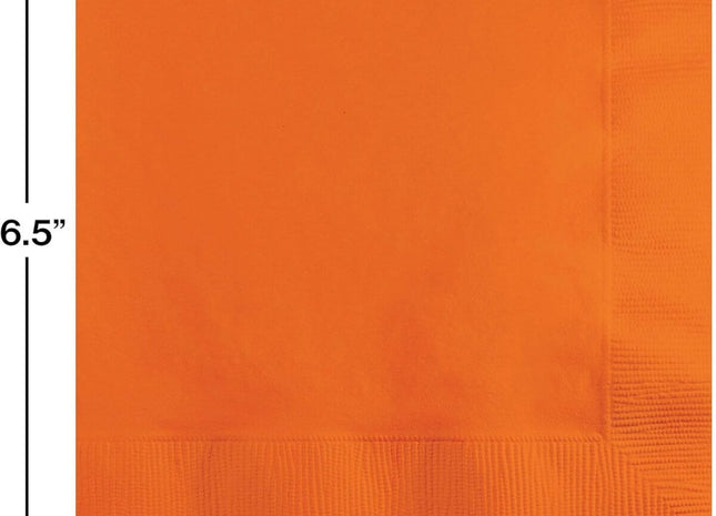 Sunkissed Orange Lunch Napkins (50ct) - SKU:58191B - UPC:039938168391 - Party Expo