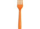 Sunkissed Orange Plastic Forks - SKU:10613 - UPC:073525187013 - Party Expo