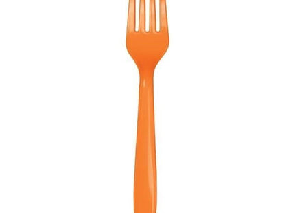 Sunkissed Orange Plastic Forks - SKU:10613 - UPC:073525187013 - Party Expo