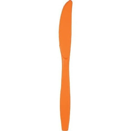 Sunkissed Orange Plastic Knives - SKU:10614 - UPC:073525187037 - Party Expo