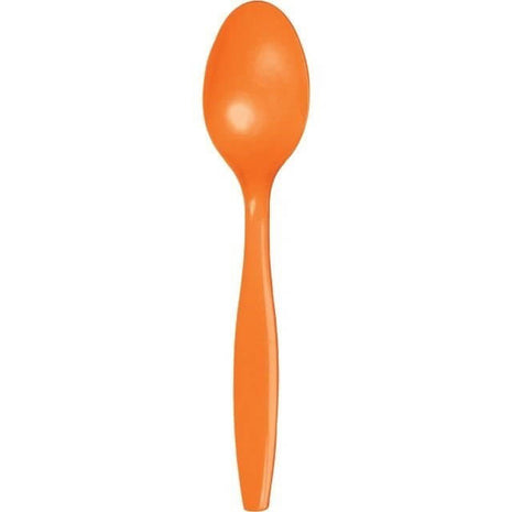 Sunkissed Orange Plastic Spoons - SKU:10615 - UPC:073525187051 - Party Expo