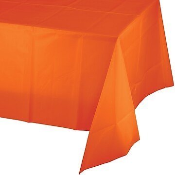Sunkissed Orange Plastic Table cover 54x108 - SKU:01192- - UPC:039938002008 - Party Expo
