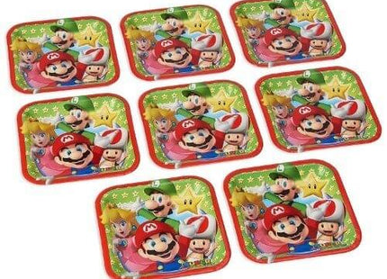 Super Mario - 7" Square Dessert Plates (8ct) - SKU:541554 - UPC:013051595111 - Party Expo